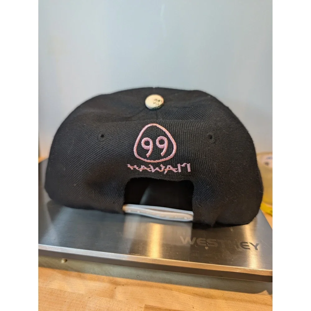 Hawaii‎ Black Floral Baseball Cap Snapback Pink Embroidery 99